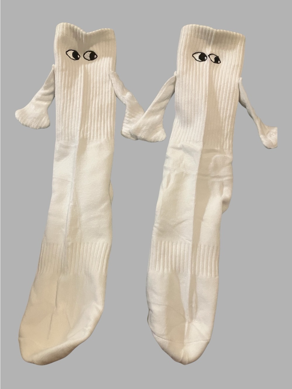 White Kids Novelty Ghost Eye Crew Socks - Unbranded